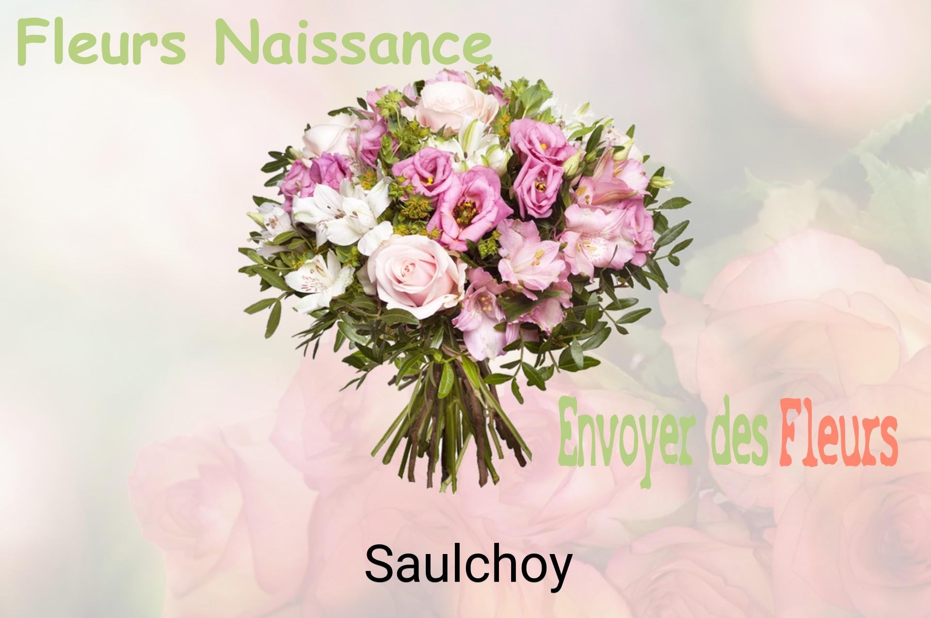 Bouquet de fleurs de naissance livré à Saulchoy