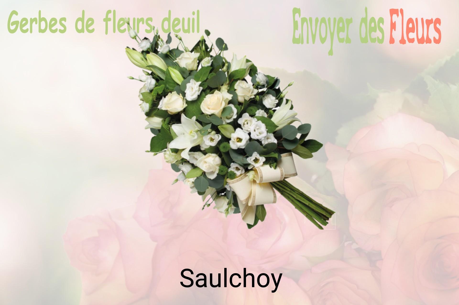 Gerbe de fleurs de deuil livrée à Saulchoy